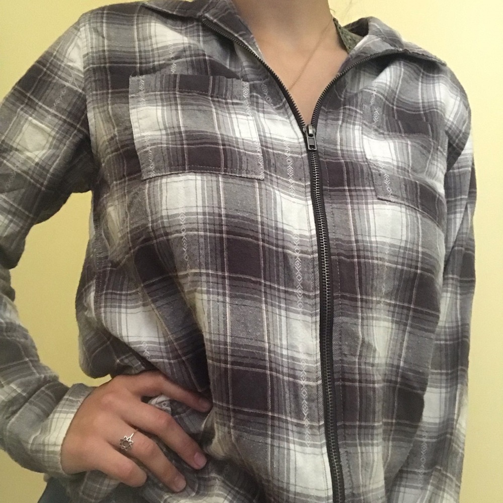Pac Sun Zip Up Flannel